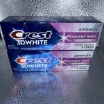 2 Crest 3d White Advanced Radiant Mint, Teeth Whitening Toothpaste, 2.4oz. Fixed Price $13.49.