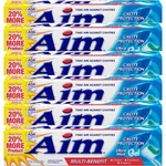 6 Pack Aim Multi-benefit Cavity Protection Gel Toothpaste Ultra Mint, 5.5 Oz. Fixed Price $18.99.