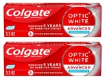 2 Colgate Optic White Advanced Teeth Whitening Toothpaste, Sparkling White, 3.2. Fixed Price $17.99.