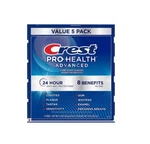 Crest Pro-health Toothpaste, Advanced White For Teeth Whitening (5.8 Oz, 5 Pk.). Fixed Price $28.77.