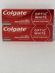 2 Colgate Optic White Stain Fighter Toothpaste Fresh Mint Gel 4.2oz Exp 2027. Fixed Price $5.00.