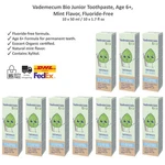 Vademecum Bio Junior Toothpaste, (age 6+), Mint Flavor, Fluoride-free, 10x50ml. Fixed Price $149.99.