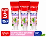 Colgate Maxfresh Rainbow Fresh Gel Toothpaste Triple Mint 100g Pack Of 3. Fixed Price $21.98.