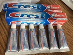 8 Vintage 2011 Crest Toothpaste, Two 6.4 Oz. Tubes , Six Travel Size Tubes, New. Fixed Price $20.00.