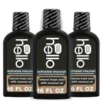 3 Hello Activated Charcoal Extra Freshening Mouthwash, Fresh Mint & Coconut Oil. Fixed Price $34.99.