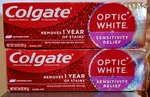 Colgate Optic White Sensitivity Relief Whitening Soothing Mint Toothpaste-2 Pack. Fixed Price $11.99.