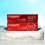 2x Colgate Optic White Stain Fighter Toothpaste Clean Mint Paste, 3.8oz X04/28. Fixed Price $11.49.