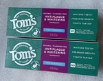 Toms Of Maine Natural Fluoride-free Anti Plaque Whitening Toothpaste 4.5oz 2-pc. Fixed Price $12.50.