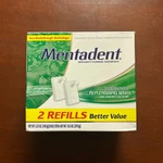 Mentadent 2 Refill Pack Peppermint Fusion Replenishing White W/ Calcium 5.25oz. Fixed Price $34.99.