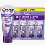Crest 3dwhite Brilliance Deep Stain Remover Toothpaste, 2.1 Oz., 4 Pk.. Fixed Price $31.07.