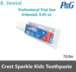 P&g Crest Sparkle Kids Toothpaste Professional Trial Size Unboxed 0.85 Oz, 72/bx. Fixed Price $59.95.