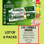 6 Packs- Neem Toothpaste, Organic Ingredients, Fluoride Free & Vegetable Base. Fixed Price $24.95.