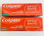 2 Colgate Optic White Stain Fighter Toothpaste Fresh Mint Gel 4.2 Oz Exp 9/27. Fixed Price $10.88.