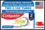 Colgate Total Active Prevention Deep Clean Toothpaste, Mint, 2 Pack, 5.1 Oz. Fixed Price $13.65.