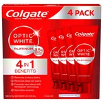 Colgate Optic White Platinum Toothpaste, 4.1 Oz, 4-pack. Fixed Price $50.00.