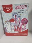 Colgate Unicorn Brushtastic Gift Pack, 2 Toothbrushes 4.6 Oz Toothpaste & Cap. Fixed Price $17.50.