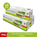 3 Pcs Twin Lotus Herbal Thai Toothpaste Reduce Bacteria Refreshing Original 100g. Fixed Price $33.83.