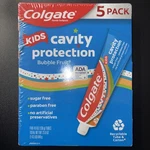 Colgate Kid's Cavity Protection Toothpaste Bubble Fruit 5x4.6 Oz Tubes. Fixed Price $15.99.