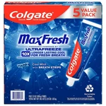 Colgate Maxfresh Toothpaste With Mini Breath Strips,cool Mint,7.3 Oz 5 Pk. Fixed Price $21.74.