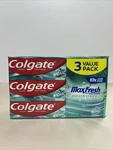 Colgate Max Fresh Toothpaste, Whitening With Mini Breath Strips 6.3 Oz 3 Pack. Fixed Price $15.99.