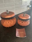 Longaberger 2007 Set Of 2 Fall Gourd Baskets (lg &sm)combo W/ Cinnamon Stain.. Fixed Price $150.00.