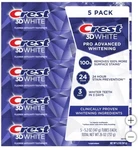 Crest 3d White Advanced Whitening Toothpaste, 5.2 Oz (pack Of 5). Fixed Price $29.99.