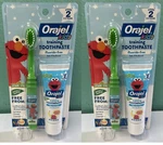 2x Orajel Kids Elmo Training Toothpast For Toddlers Banana Apple 1oz &toothbrush. Fixed Price $13.49.