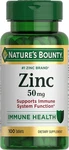 Nature's Bounty Zinc Supports Immune Health 50mg 100 Ct Caplets. Fixed Price $18.99.