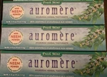 3 Pack Auromere Ayurvedic Herbal Toothpaste, Fluoride Free Fresh Mint 4.16 Oz. Fixed Price $23.99.
