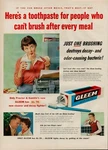 1955 Dental Hygiene Toothpaste Gleem Vintage Print Ad Teeth Brushing Brush Clean. Fixed Price $9.54.