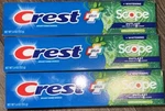 3 Crest Premium Foam Whitening Plus Scope Outlast Toothpaste Lasting Mint 7.2 Oz. Fixed Price $14.97.