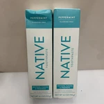 2x Native Peppermint Fluoride Free Toothpaste, 4.1 Oz Exp: 08-27. Fixed Price $23.88.