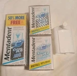 Mentadent Toothpaste Crystal Ice 4 Refills & Base. Fixed Price $70.00.