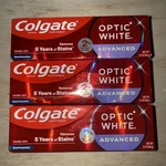 3 Colgate Optic White Advanced Hydrogen Peroxide Whitening Toothpaste Icy Fresh. Fixed Price $20.00.