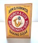 Vintage 1950's Arm & Hammer Church Co's One Pound Baking Soda Full Sealed Box. Fixed Price $40.00.