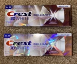 (lot Of 2) Crest 3d White Brilliance Vibrant Peppermint Large 4.6 Oz Exp 4/2028. Fixed Price $10.99.