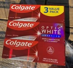 Colgate Optic White Advanced Toothpaste Sparkling 3 Pack 3.2oz Old Stock. Fixed Price $15.20.