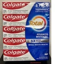 Colgate Total Advanced Whitening Toothpaste 5 Pack, 6.4oz Each. Fixed Price $20.99.
