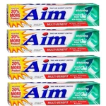 4 X Aim Whitening Fluoride Toothpaste Gel With Baking Soda Fresh Mint - 5.5 Oz. Fixed Price $16.89.