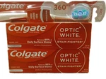 2 Colgate Optic White Stain Fighter Clean Mint Toothpaste 4.2 Oz + Toothbrush. Fixed Price $14.88.