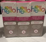 Hello Kids Unicorn Sparkle Toothpaste 4.2 Oz Bubble Gum Flavor 3 Pack. Fixed Price $16.95.