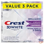 Crest 3d White Brilliance Vibrant Toothpaste - Peppermint -4.6oz/3pk:gluten-free. Fixed Price $28.19.