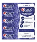 Crest 3d White Advanced Whitening Toothpaste, 5.2 Oz, 5-count. Fixed Price $24.99.