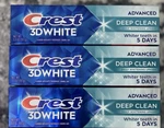3x Crest 3d White Advanced Deep Clean Whitening Toothpaste 3.3 Oz. Fixed Price $19.95.