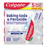 Colgate Baking Soda And Peroxide Whitening Toothpaste, 5 Pk./8 Oz. Brisk Mint. Fixed Price $20.99.